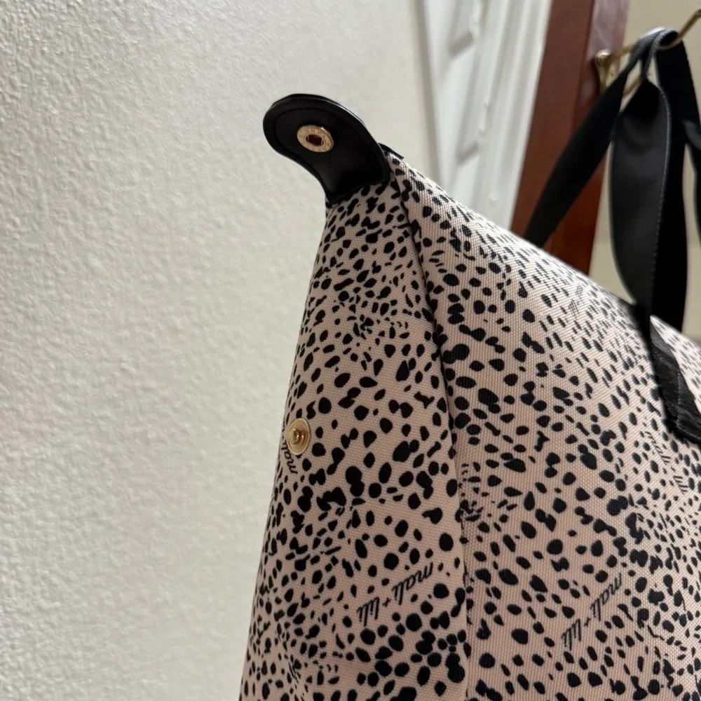 Anthropologie Mali & Lili Brand New Cream & Black Weekender Travel Bag